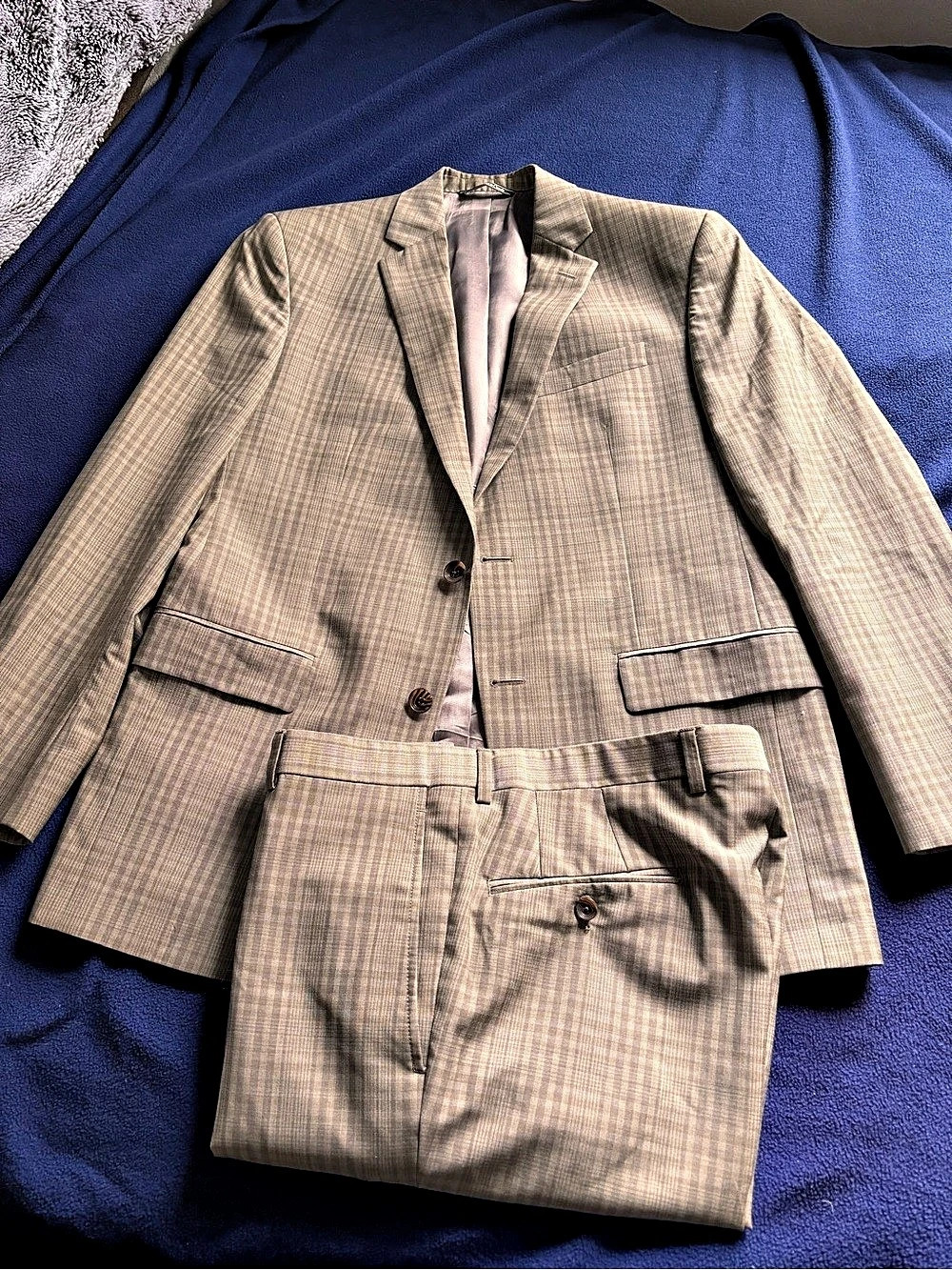 Jack Victor Suit Plaid Wool Size 40/33R